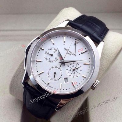 Patek Philippe White Face Replica Watch Automatic Complicate